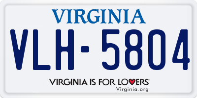 VA license plate VLH5804