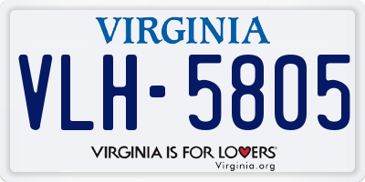 VA license plate VLH5805