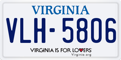 VA license plate VLH5806