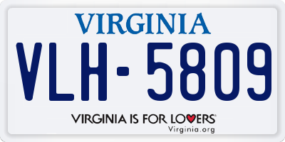VA license plate VLH5809