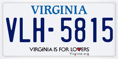 VA license plate VLH5815