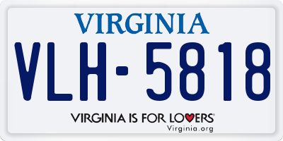 VA license plate VLH5818