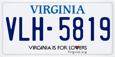 VA license plate VLH5819