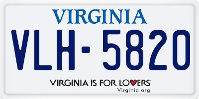 VA license plate VLH5820