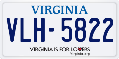 VA license plate VLH5822