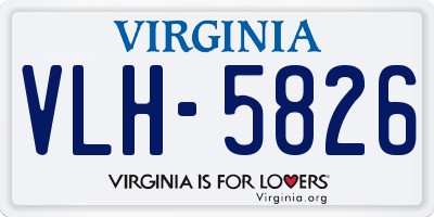 VA license plate VLH5826