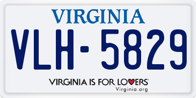 VA license plate VLH5829