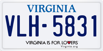 VA license plate VLH5831