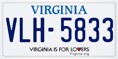 VA license plate VLH5833