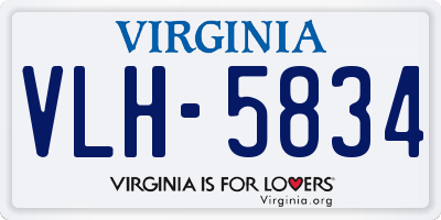 VA license plate VLH5834