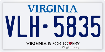 VA license plate VLH5835
