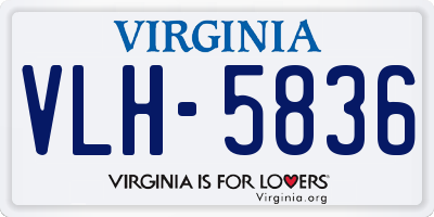 VA license plate VLH5836
