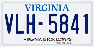 VA license plate VLH5841