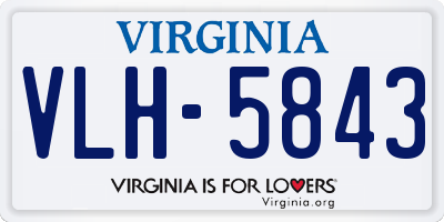VA license plate VLH5843