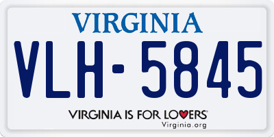 VA license plate VLH5845