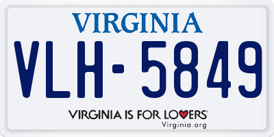 VA license plate VLH5849