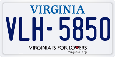 VA license plate VLH5850