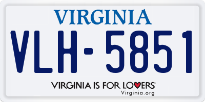 VA license plate VLH5851