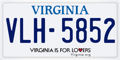 VA license plate VLH5852