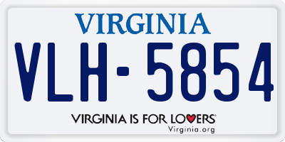 VA license plate VLH5854