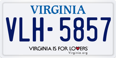 VA license plate VLH5857