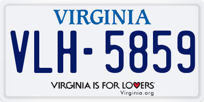 VA license plate VLH5859