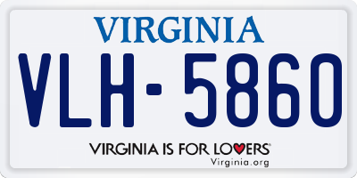 VA license plate VLH5860