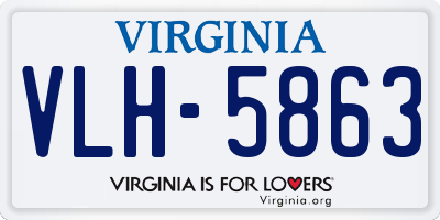 VA license plate VLH5863
