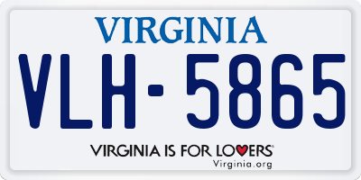 VA license plate VLH5865