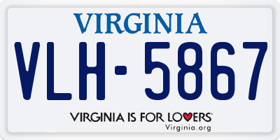 VA license plate VLH5867