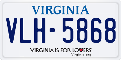 VA license plate VLH5868