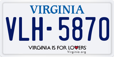 VA license plate VLH5870