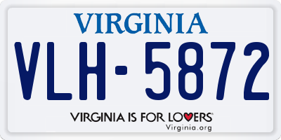 VA license plate VLH5872