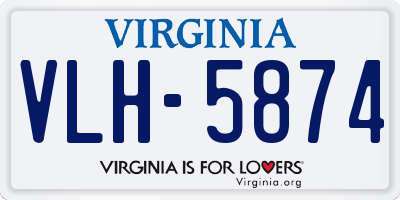 VA license plate VLH5874