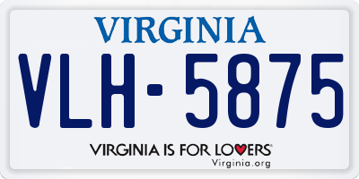 VA license plate VLH5875