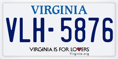 VA license plate VLH5876