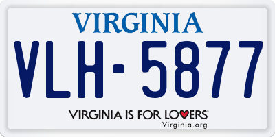 VA license plate VLH5877