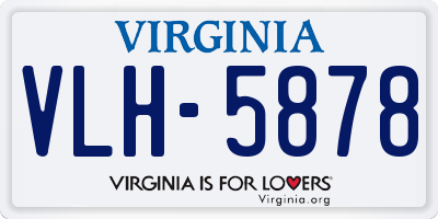 VA license plate VLH5878