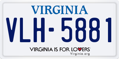 VA license plate VLH5881
