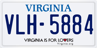VA license plate VLH5884