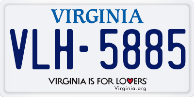 VA license plate VLH5885
