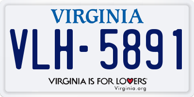 VA license plate VLH5891