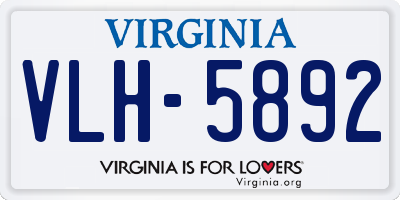 VA license plate VLH5892