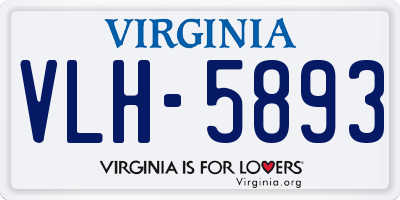 VA license plate VLH5893