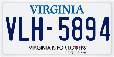VA license plate VLH5894
