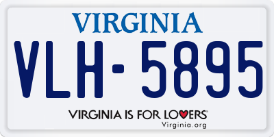VA license plate VLH5895