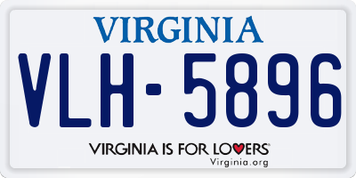 VA license plate VLH5896