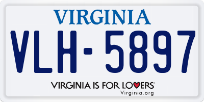 VA license plate VLH5897