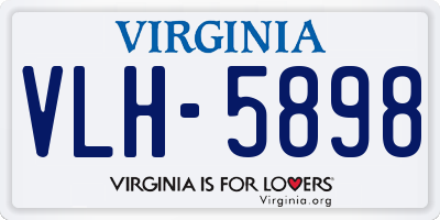 VA license plate VLH5898