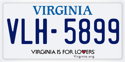 VA license plate VLH5899